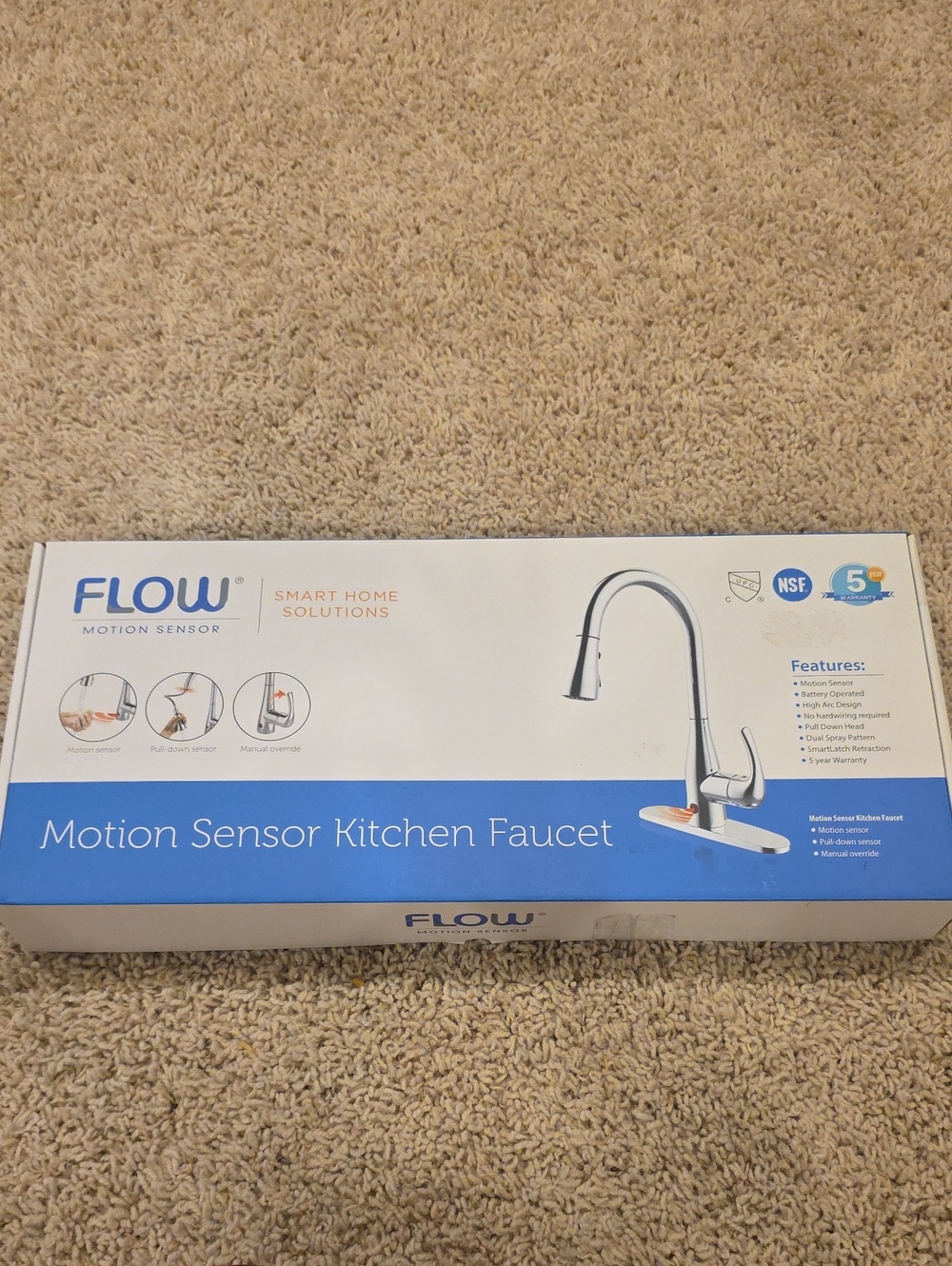 bioBidet Flow Motion Sensor Kitchen Faucet - Brushed Nickel NEW